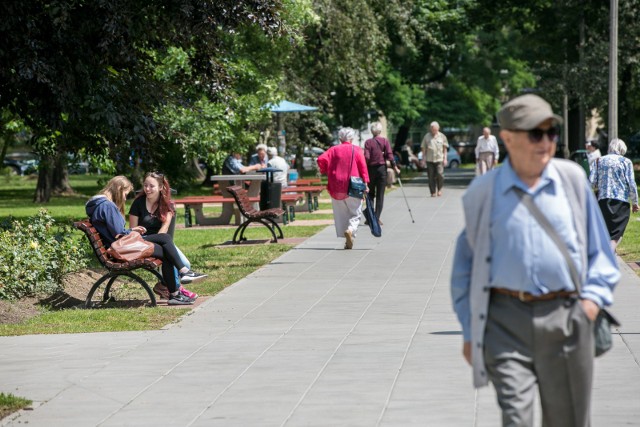 04.07.2016 krakow   park ratuszowy nowa huta konferencja prasowa na temat zielenii parki miejskiefot anna kaczmarz  / dziennik polski / polska press