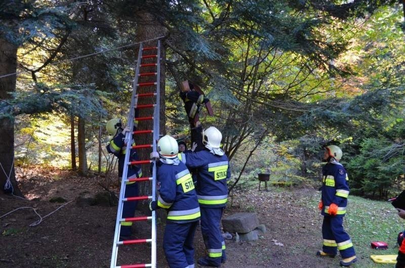 Stary Sącz. Strażacy z OSP ćwiczyli, jak nieść pomoc w razie pożaru oraz w lesie [ZDJĘCIA]