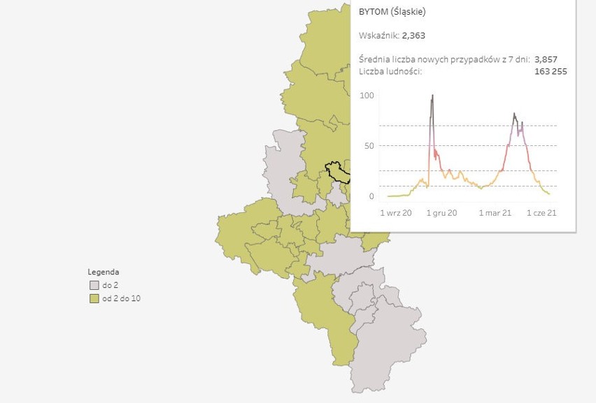 To tutaj obecnie wskaźniki zakażeń są najniższe....