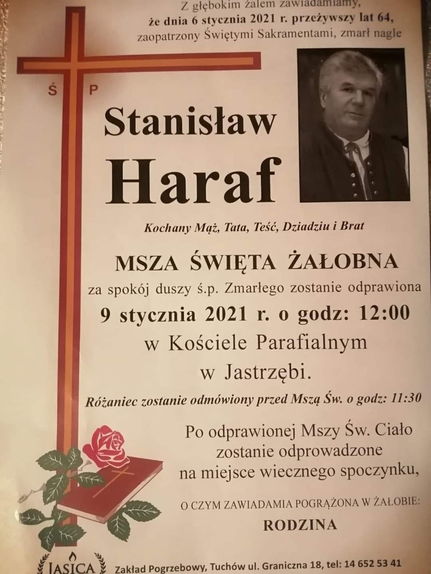 Nie żyje Stanisław Haraf. Były wiceburmistrz Ciężkowic i obecny radny powiatu tarnowskiego