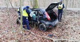 Wypadek na drodze Gałęzinowo - Strzelino. Auto uderzyło w drzewo. Kierowca w ciężkim stanie