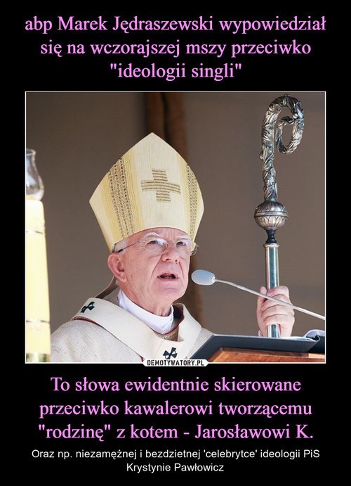 "Ideologia singli". Arcybiskup Jędraszewski pod ostrzałem internautów! [NAJLEPSZE MEMY] 22.09.2020