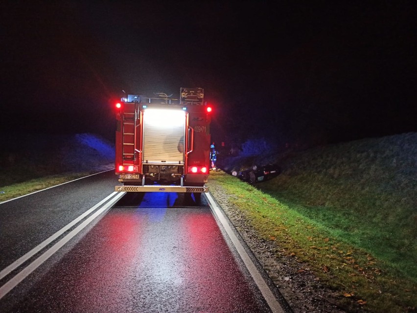 Wypadek na drodze krajowej nr 20 i pożar komina (zdjęcia)