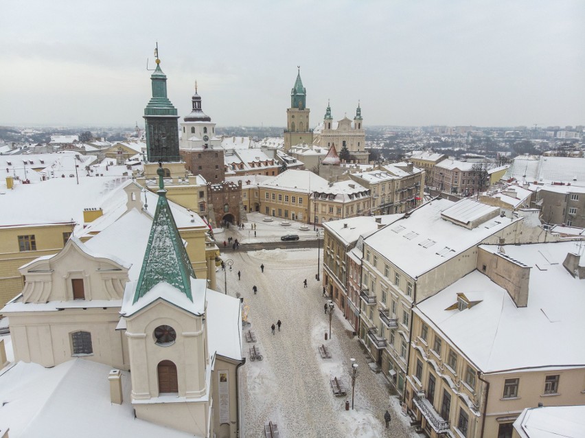 Zimowy Lublin. Tak prezentuje się na zdjęciach z drona [ZIMOWA GALERIA LUBLINA]