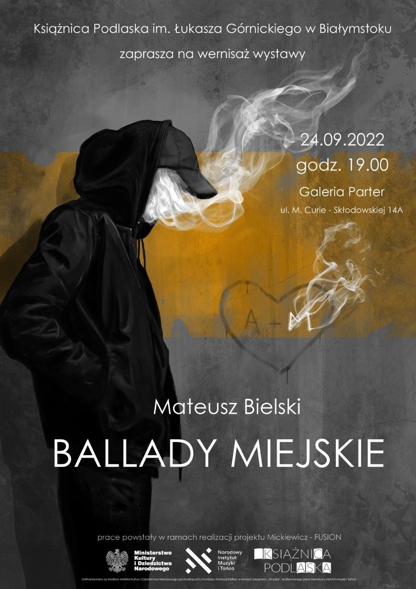 Wernisaż wystawy "Ballady miejskie" Mateusza Bielskiego już w sobotę