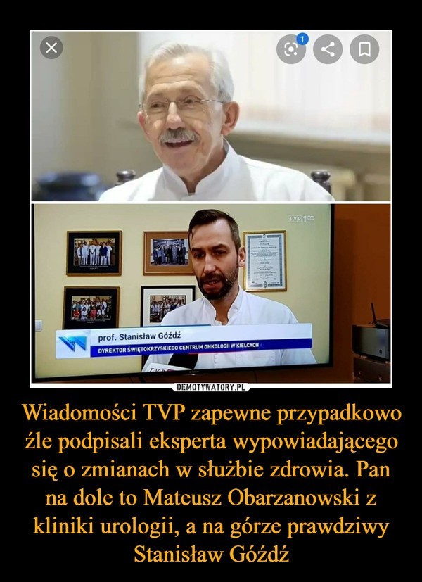 Profesor Stanisław Góźdź bohaterem memów po wpadce "Wiadomości" TVP