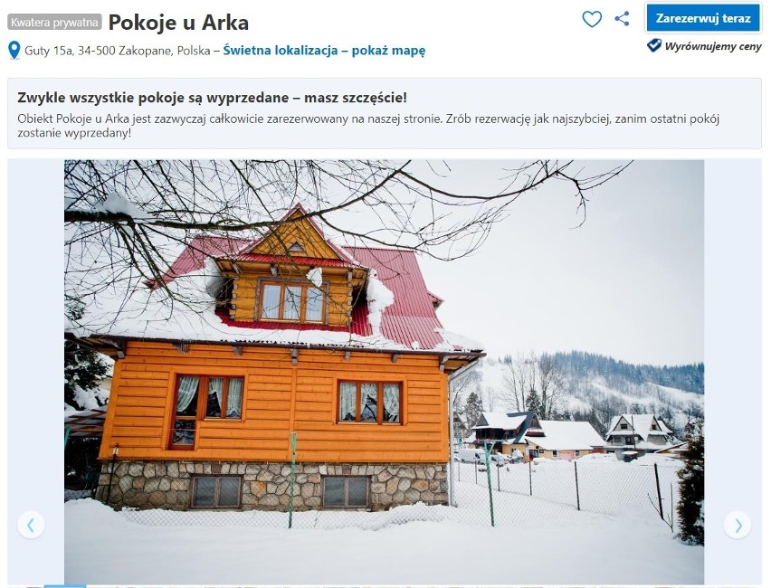 790 zł - Pokoje u Arka, os. Guty 15a, Zakopane...