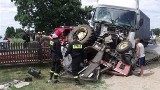 TIR zmiażdżył traktor na drodze Ostrołęka - Ostrów Mazowiecka