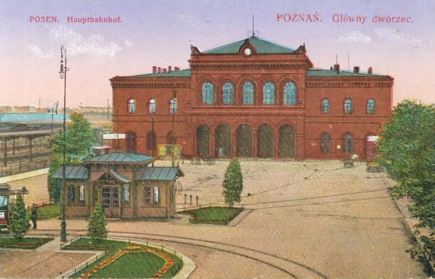 Tak na początku XX wieku wyglądał główny dworzec w Poznaniu.