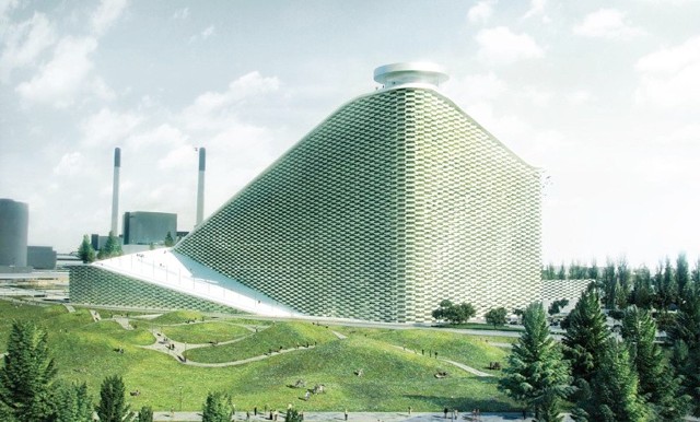 Biuro Bjarke Ingels Group (BIG), które wygrało konkurs na projekt, zaproponowało futurystyczny kształt i stworzenie na dachu spalarni stoku narciarskiego.