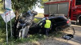 Bożejewo. Wypadek na DK64. Zderzyły się dwa volvo (zdjęcia)