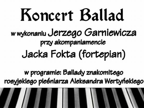 Koncert Jerzego Garnierwicza odbędzie się w niedzielę o 17.00 w GOK.