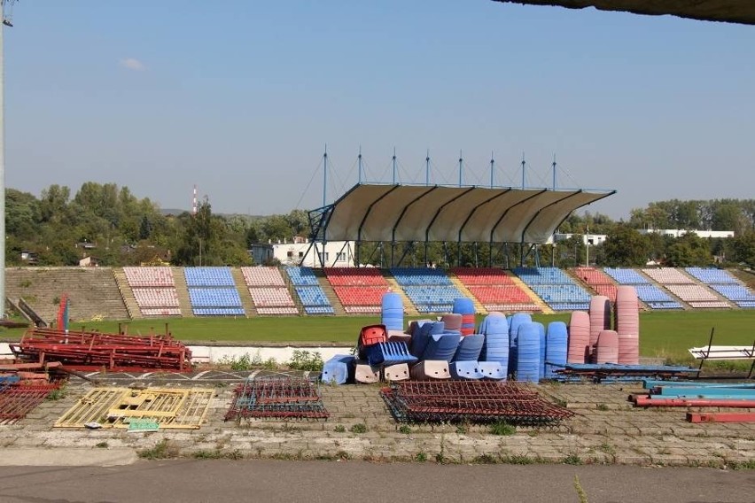 Stadion Polonii Bytom w czasie rozbiórki