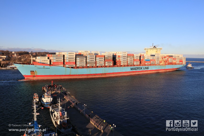 Charlotte Maersk w Porcie Gdynia, 12.02.2019