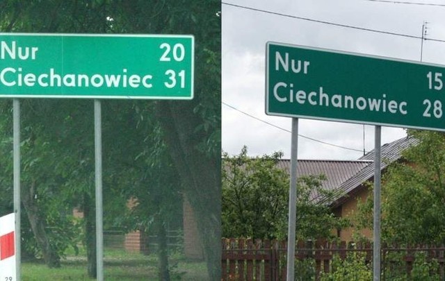 Te znaki stoją przy tej samej drodze, w tej samej miejscowości