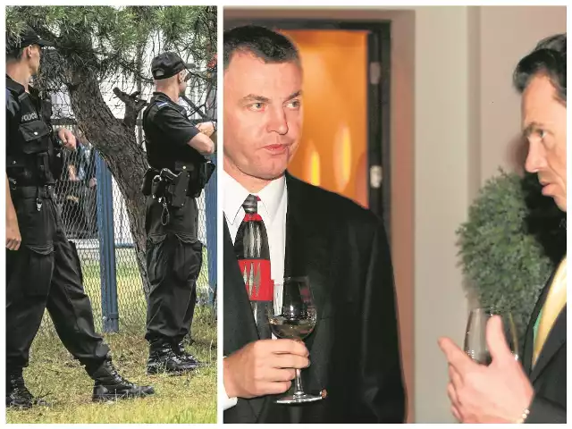 Koniec sierpnia. Policyjne siły zaangażowane w ochronę porządku na terenie bydgoskiego Maktronika. Bracia - Mirosław (po lewej) i Janusz jeszcze kilka lat temu spotykali się towarzysko, bywali u siebie w domach.