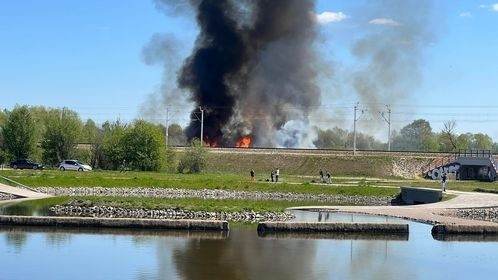 Pożar w okolicach ulicy Olsztyńskiej w Radomiu.