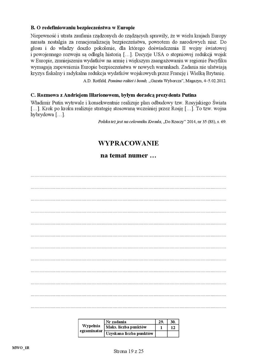 Matura 2016: WOS [ODPOWIEDZI, ARKUSZ CKE]