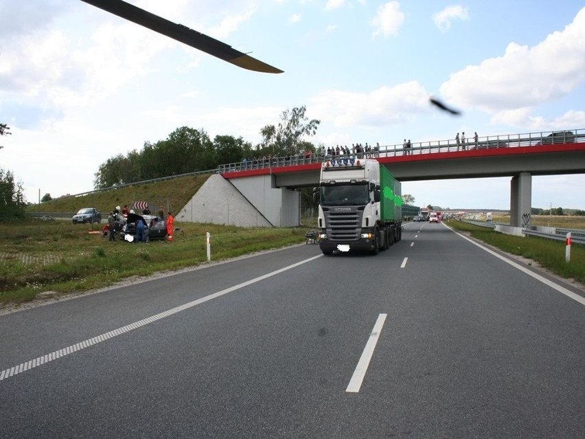 Wypadek na autostradzie A-1 w pobliżu Lubienia Kujawskiego....