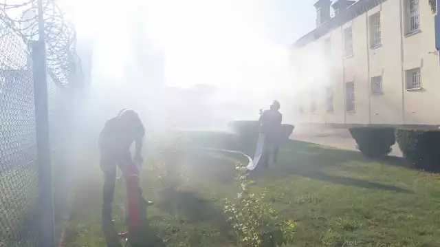 Ćwiczenia w białostockim areszcie ŻUBR 2021. Funkcjonariusze opanowali zamieszki. Był też pożar i zatrucie chemikaliami