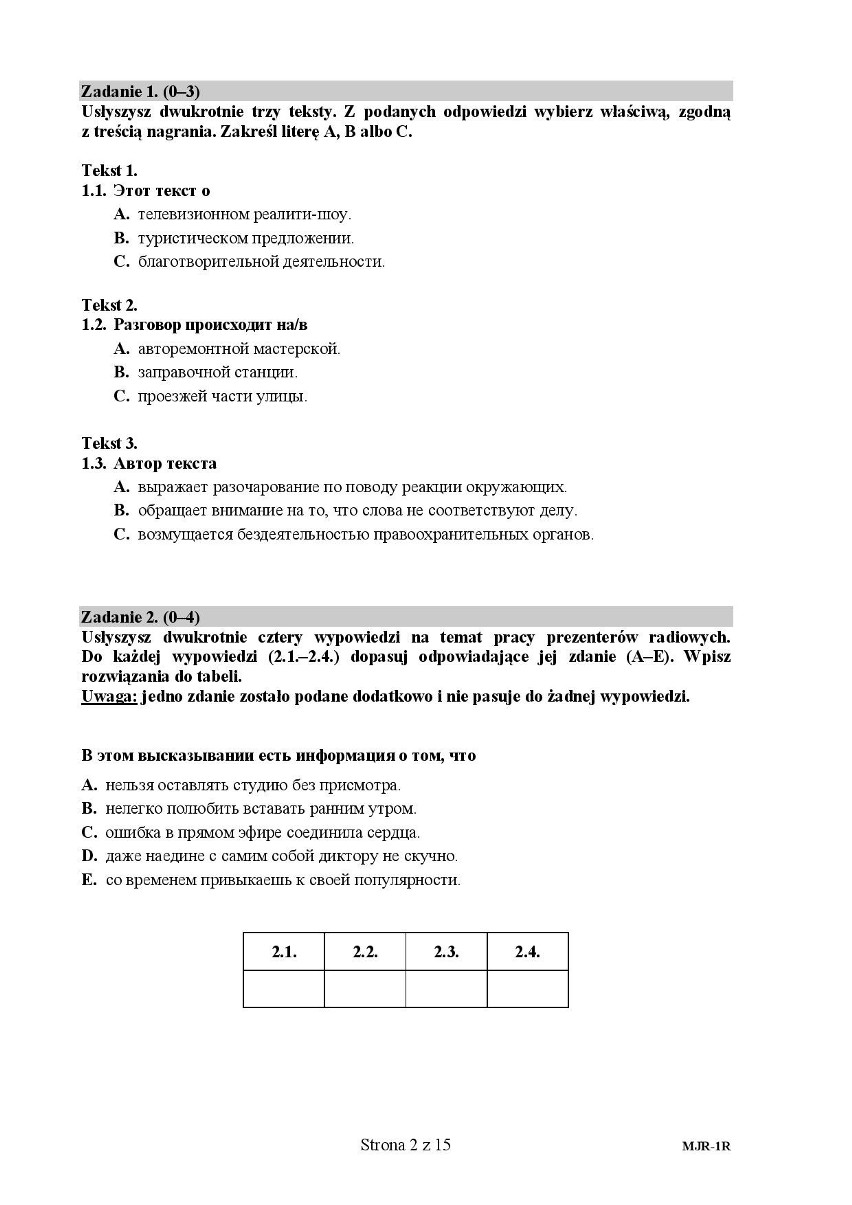 Matura 2017. Rosyjski - język rozszerzenie [ODPOWIEDZI, ARKUSZ CKE]