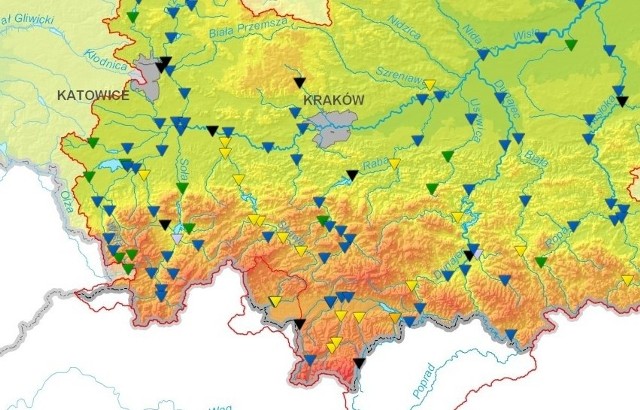 Ulewy w zlewni górnej Wisły są intensywne. Rzeki mogą wezbrać