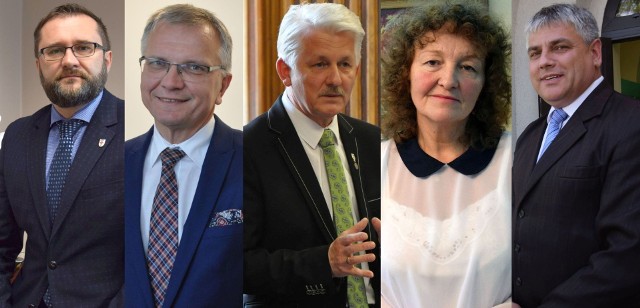 Kluczborscy włodarze, od lewej: Mirosław Birecki, Jarosław Kielar, Jan Leszek Wiącek, Iwona Sobania, Daniel Gagat