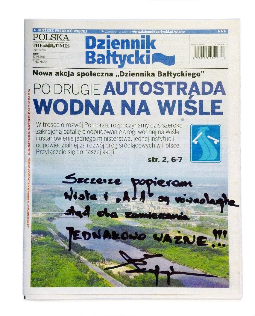 Jan Ryszard Kurylczyk poparł akcję "Po drugie: Autostrada...