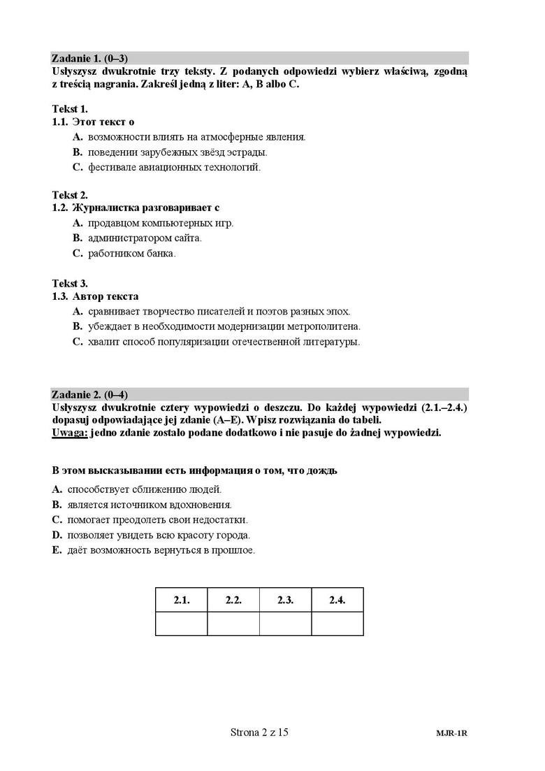 Matura 2018 język rosyjski ROZSZERZENIE - ARKUSZE. Egzamin maturalny z rosyjskiego [17.5.2018]