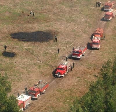 W akcji brało udział 78 wozów bojowych, 3 samoloty, helikopter i ponad 400 strażaków