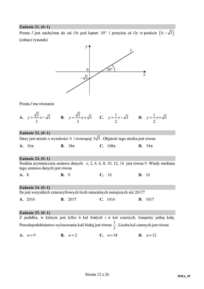 MATURA PRÓBNA 2017/2018 MATEMATYKA - ODPOWIEDZI [ARKUSZ,...