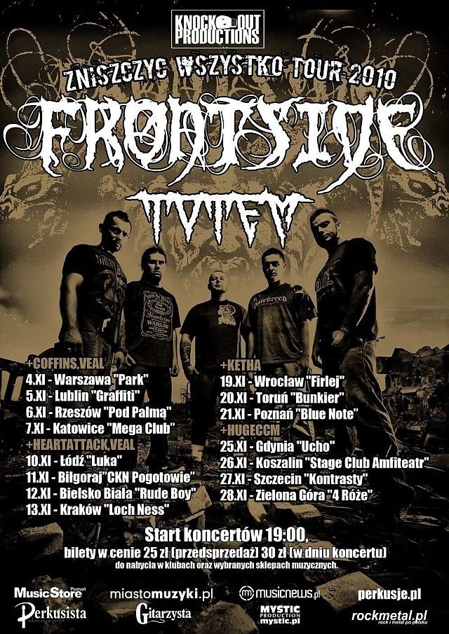 Koncert zespołu Frontside odbędzie się w Stageclub Amfiteatr w Koszalinie.
