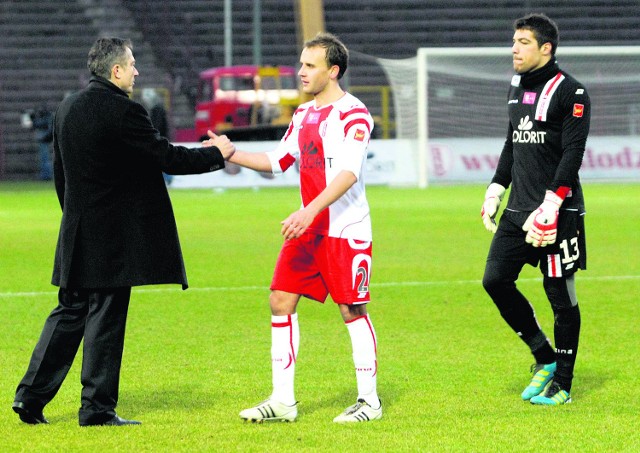 Trener Ryszard Tarasiewicz, Bartosz Romańczuk i Pavle Velimirović