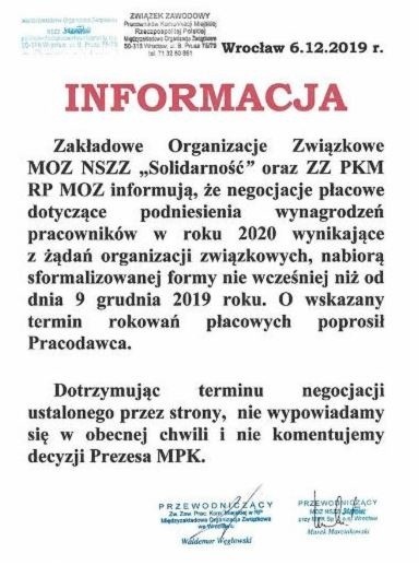 Prezes MPK dał podwyżki jak święty Mikołaj. Pracownicy wściekli