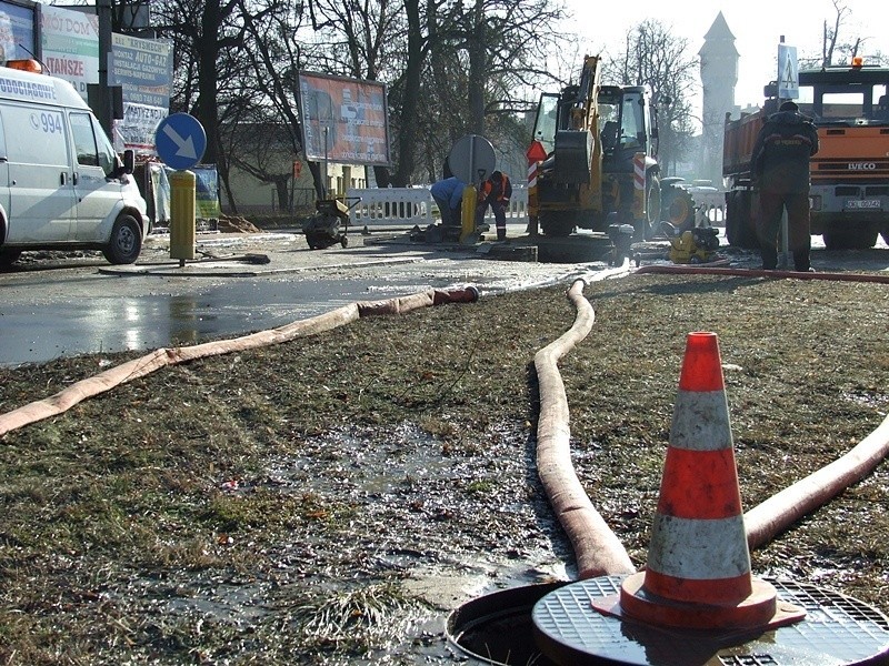 Kluczbork: awaria wodociągu....