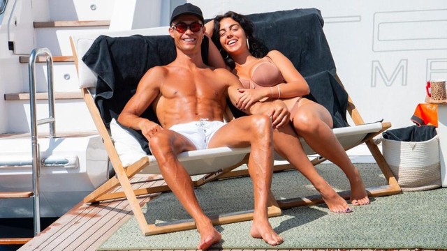 Cristiano Ronaldo i jego  życiowa partnerka Georgina Rodriquez