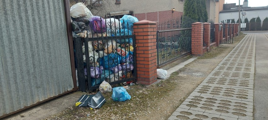 Śmieci piętrzą się na posesji przy ulicy Traugutta w...