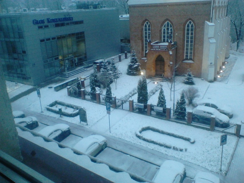 Zima w Koszalinie. Widok z okna Internautki.