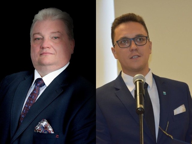 Robert Sowula - z lewej i starosta Jarosław Babicki zamieścili przeprosiny.