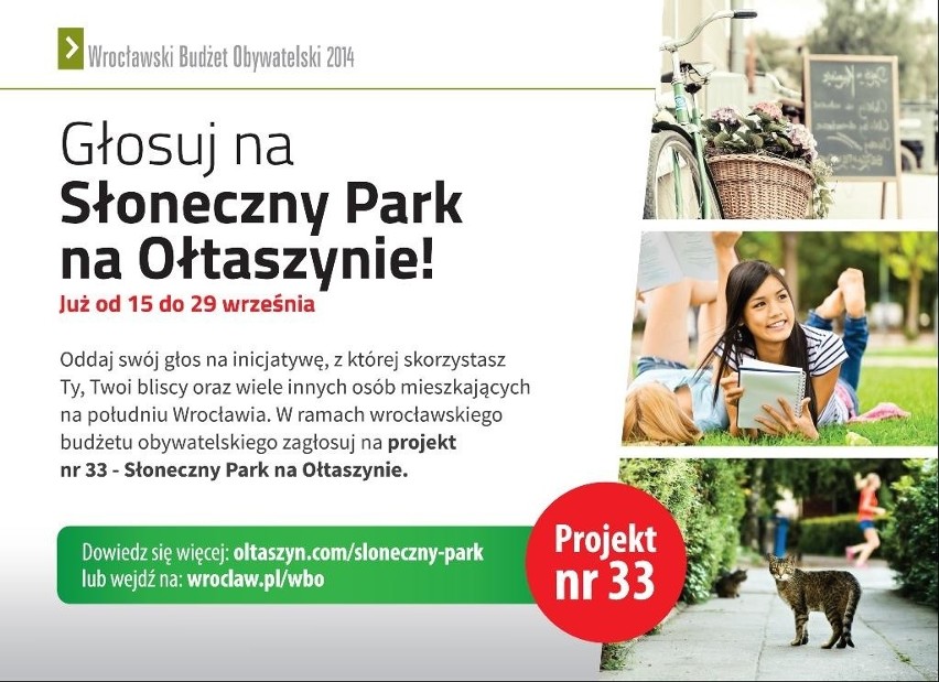 Głosuj na Słoneczny Park na Ołtaszynie!