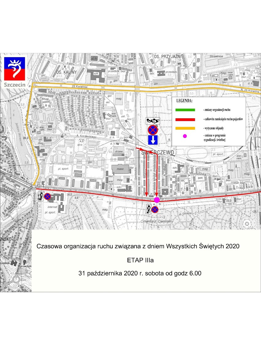 Wszystkich Świętych w Szczecinie. Będą zmiany w organizacji ruchu. Sprawdź szczegóły [MAPY]