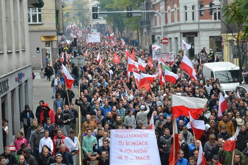 Marsz przeciwko imigrantom w Katowicach