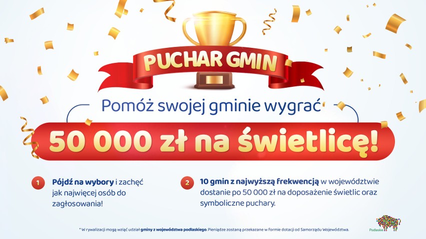 Wybory 2020. Puchar Gmin, czyli 50 tys. zł dla gmin z woj. podlaskiego z najlepszą frekwencją w drugiej turze wyborów 12.07.2020 roku