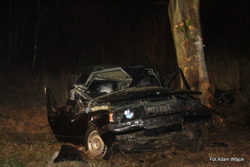 Wypadek pod Białogardem. Bmw uderzyło w drzewo.