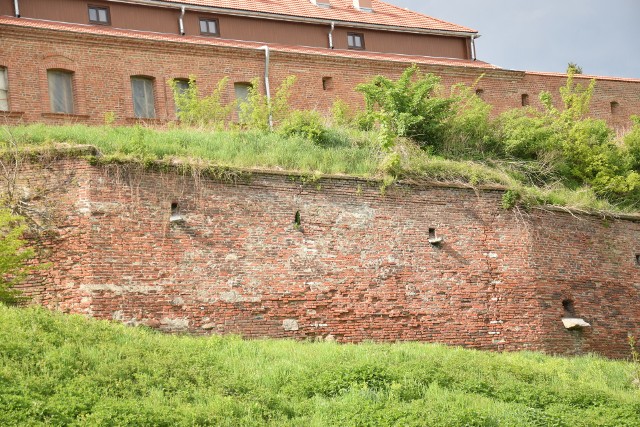 Tak wygląda początek muru oporowego, który w dalszym biegu oddala się od górnego