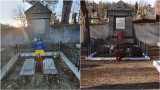 Incydent w Szczucinie. Sowiecka gwiazda nad grobami żołnierzy Armii Czerwonej na cmentarzu przemalowana w narodowe barwy Ukrainy