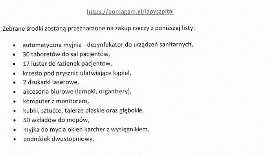 Zbiórka na pomagam.pl. Tak chcą wyposażyć oddział w szpitalu (zdjęcia)