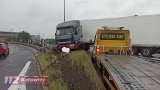 Tir "złamał się"w Katowicach. Zablokował cały ruch na zjeździe z A4 w ul. Mikołowską 
