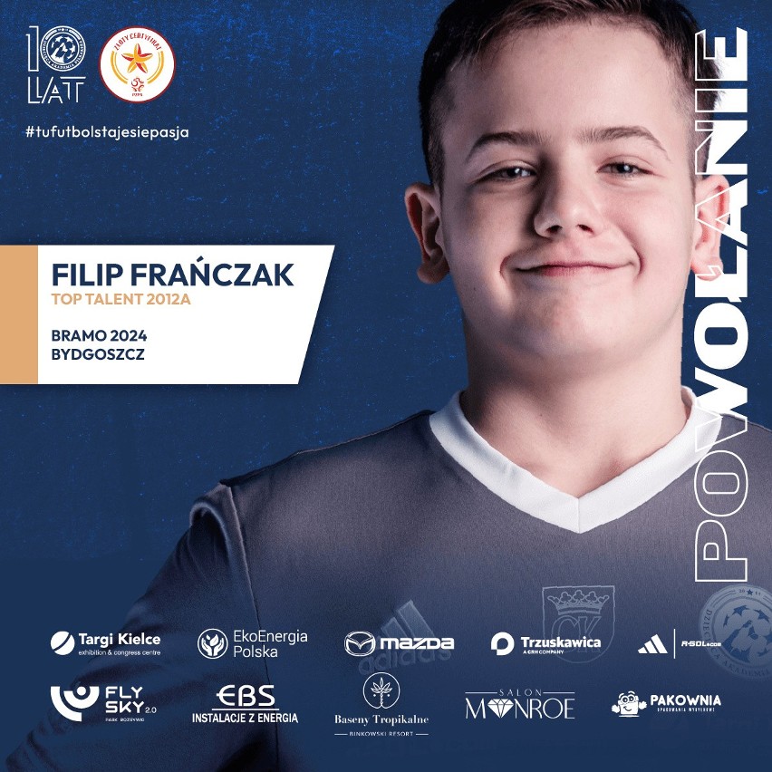 Filip Frańczak z klubu DAP Kielce został powołany przez Polski Związek Piłki Nożnej na zgrupowanie Bramkarskiej Akademii Młodych Orłów