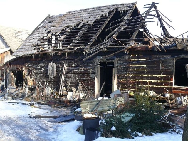 Spalony dom w Jastkowicach.